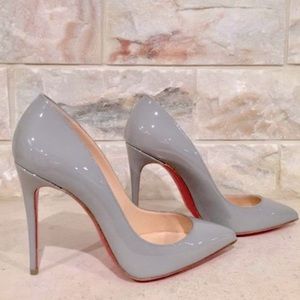 Christian Louboutin Pigalle Follies Gris Patent 38